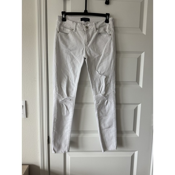Justusa Denim - Justusa White Skinny Jeans Women's Size 27 with Distressed Legs